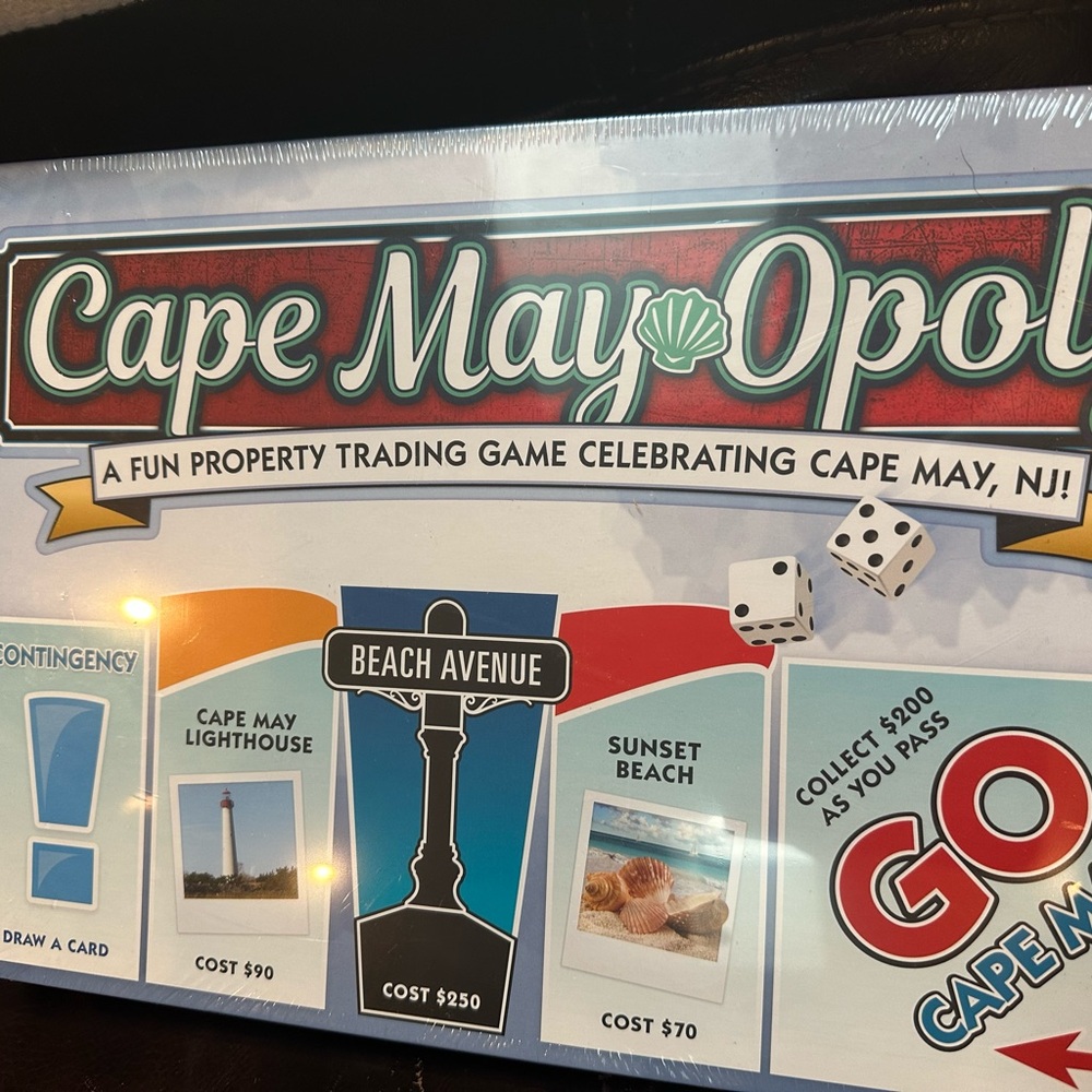 Cape May Opoly Board Game Monopoly New Jersey Beach Vacation